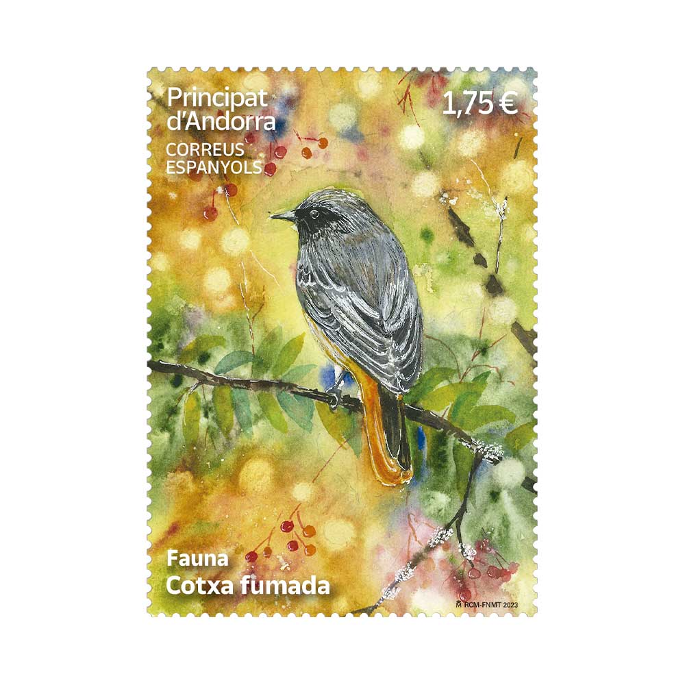 Sello Fauna. Cotxa fumada (ocell) Correos