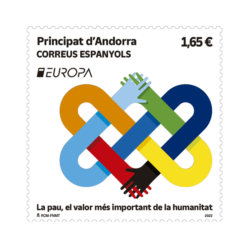 Sello Europa. La pau, el valor mès important de la humanitat Correos