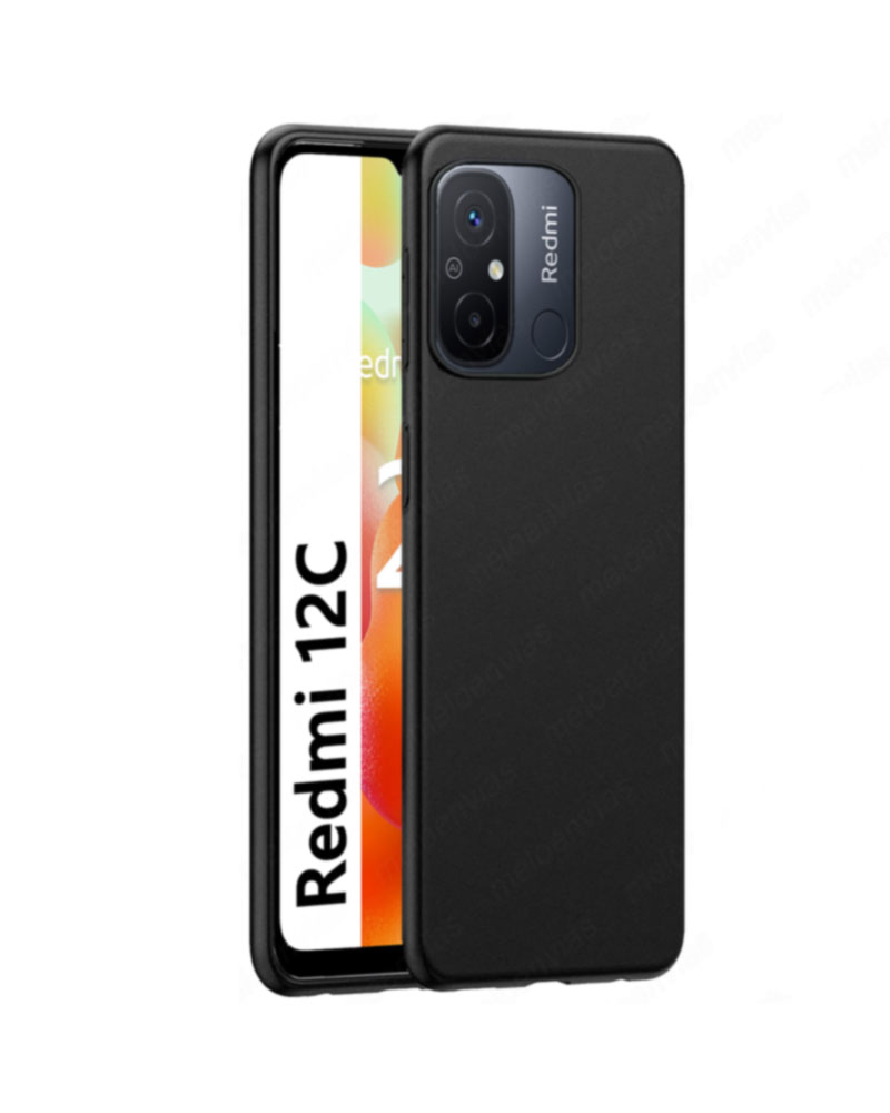 Funda para Xiaomi Redmi 12C + 5X Protector Pantalla Cristal Templado - Color Negro