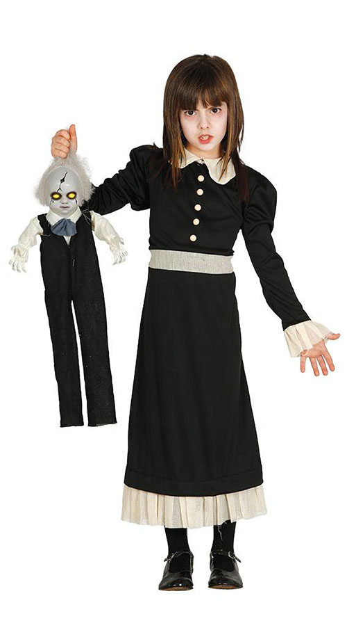 Disfraz Niña Fantasma de negro Infantil