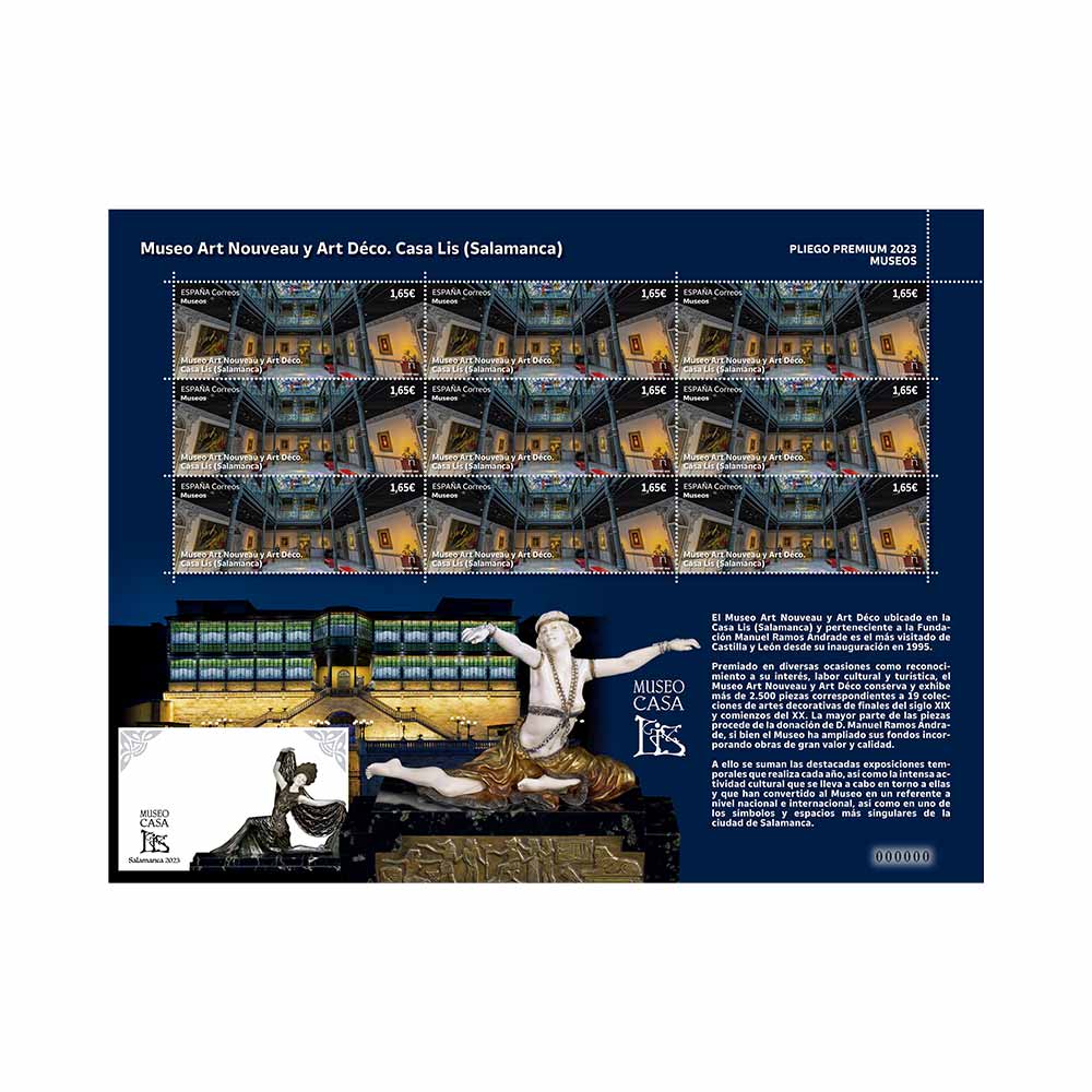 Pliego premium Museos. Museo Art Nouveau y Art Déco. Casa Lis. Salamanca Correos