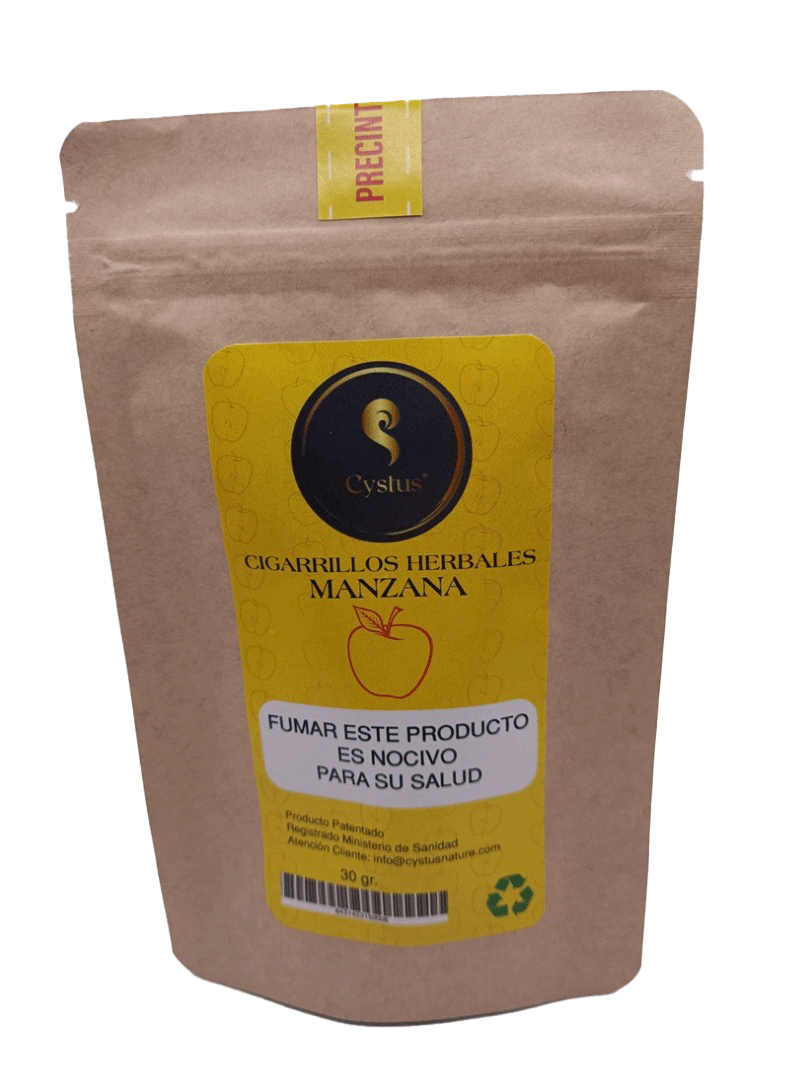 Cystus Pack 2 sobres de picadura para liar cigarrillos herbales sabor manzana
