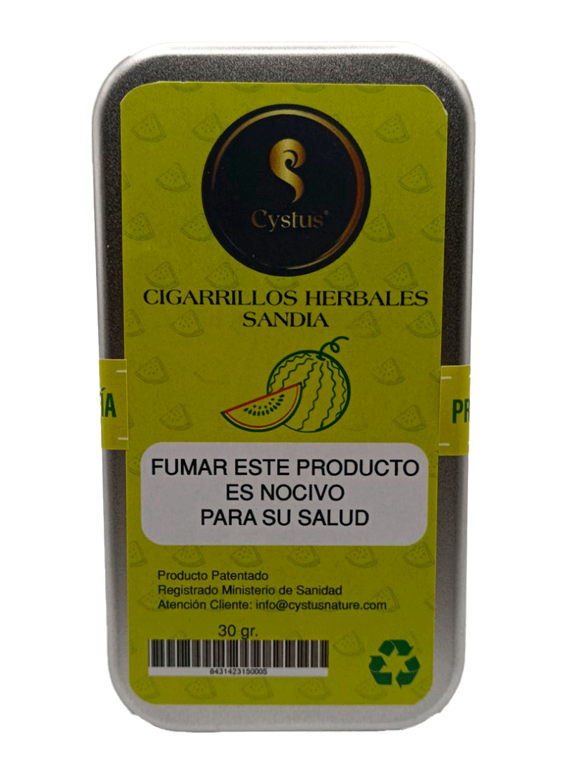 Cystus Pack 2 latas de picadura premium edition para liar cigarrillos herbales sabor sandia