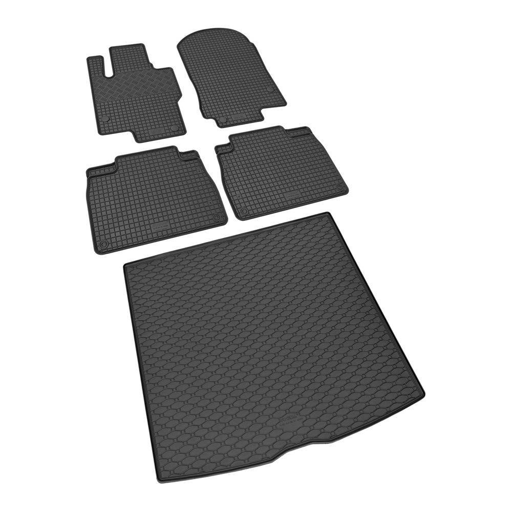 Car Lux Conjunto alfombra protector maletero y alfombrillas de goma para MERCEDES GLE W167 desde 2019