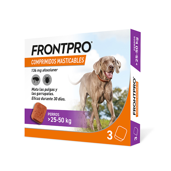 Boehringer Ingelheim Frontpro 3 Comp. mast. de Afoxolaner para perros 25-50 kg