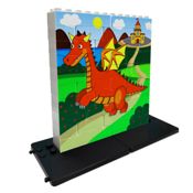 miniatura Puzle vertical Dragón naranja - caja de 32 piezas