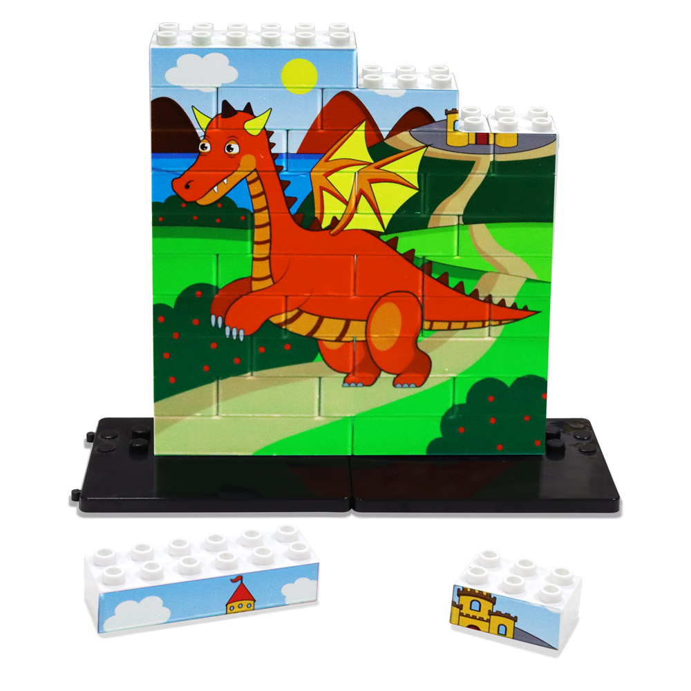 Game Movil Puzle vertical Dragón naranja - caja de 32 piezas
