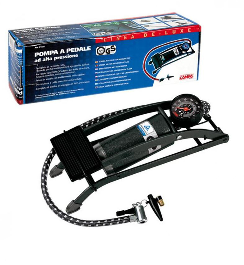 Bomba de pie de lujo con manómetro