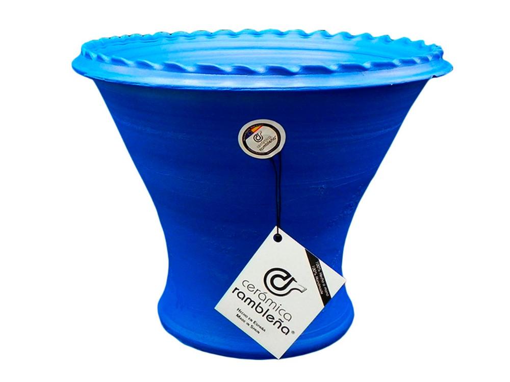 Maceta decorada suelo - 28x28x22 cm - Patios azul