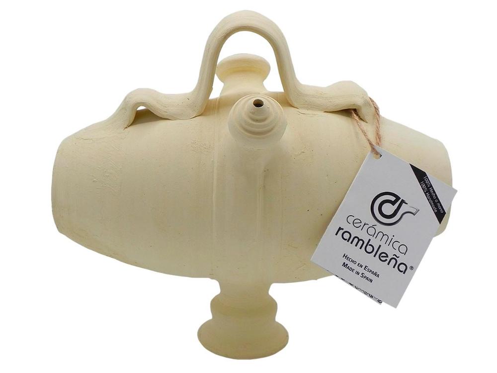 Botijo de barro tonel -  17x17x25 cm -  2 L