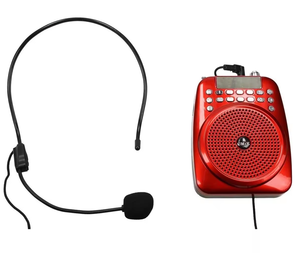 Micrófono con cable y amplificador portátil