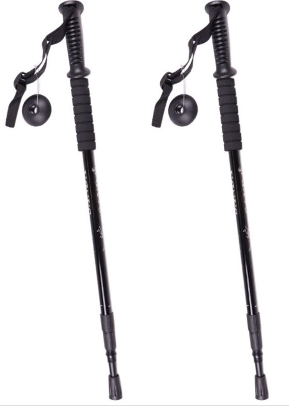 Sanda Pack 2 unidades de bastones trekking, aluminio negro