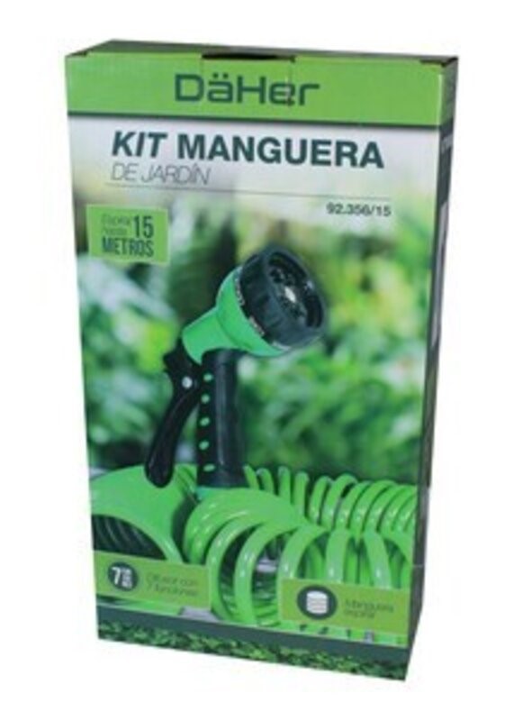 Kit 10 m manguera espiral con cabezal difusor de agua - 7 Funciones