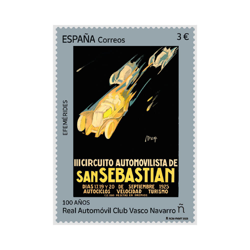 Sello 100 años Real Automóvil Club Vasco Navarro Correos