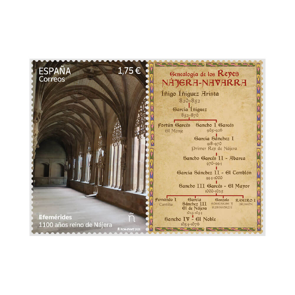 Sello 1100 años reino de Nájera Correos