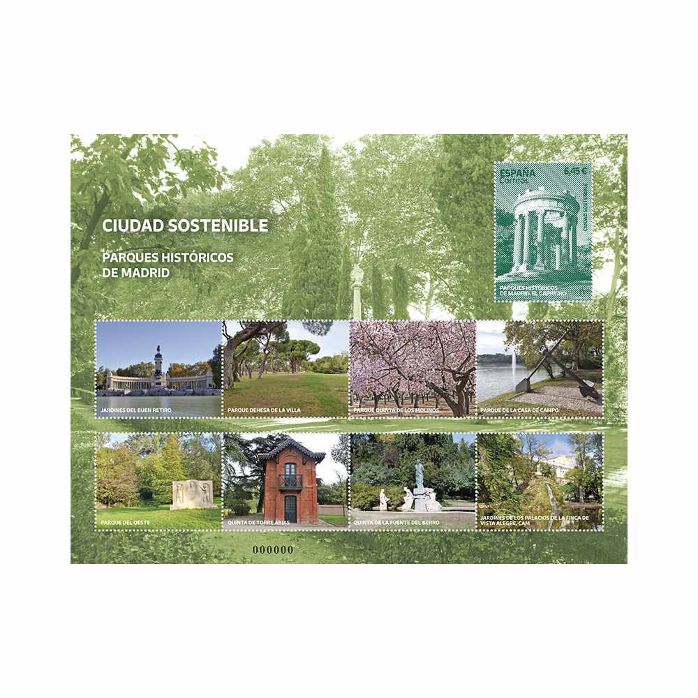 foto sellos de parques de Madrid