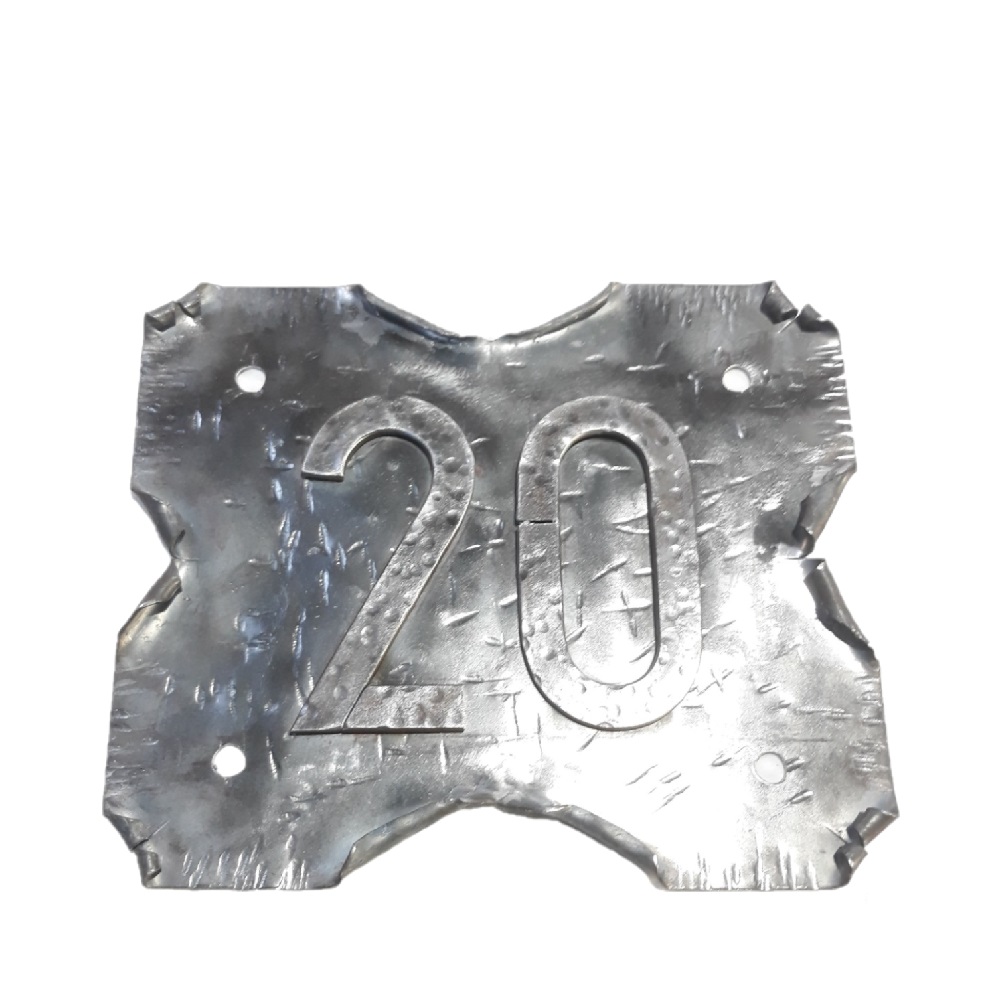 miniatura Pergamino de Forja Rústico con Número 20 para Pared