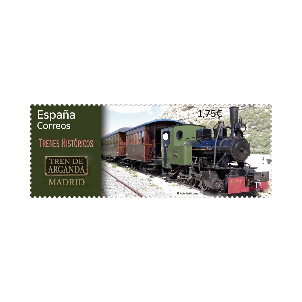 sello Tren histórico de Arganda que pita más que anda