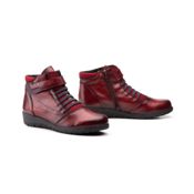 miniatura Botín Mujer Piel Negro Velcro Elásticos