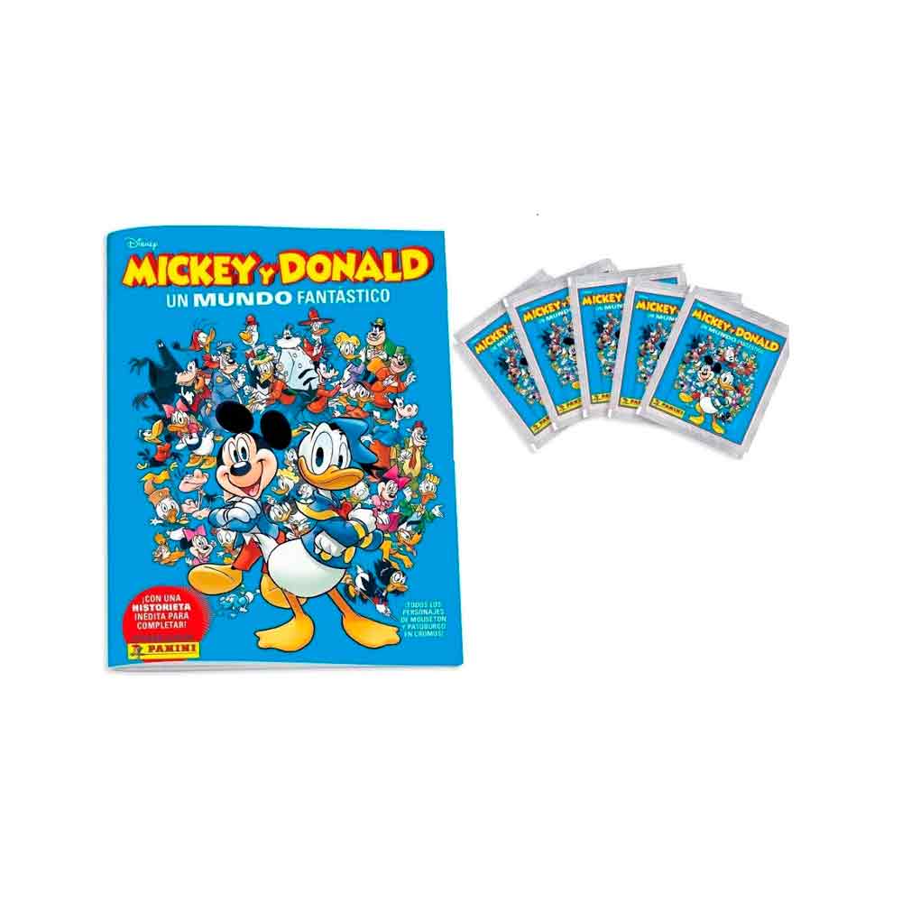 Album + 5 sobres Mickey y Donald Un Mundo Fantástico 2023