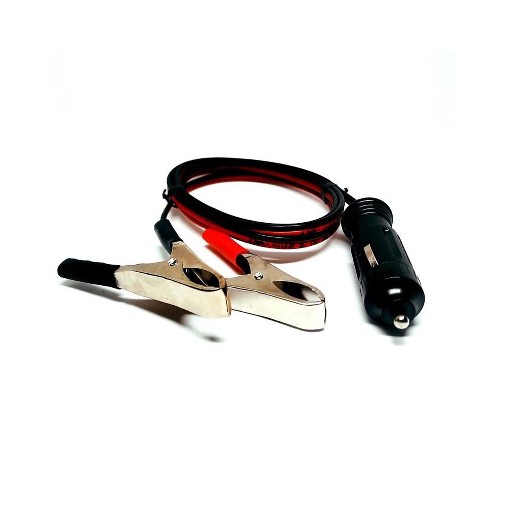 Conexión 1,5m toma encendedor a 2 pinzas cocodrilo a batería