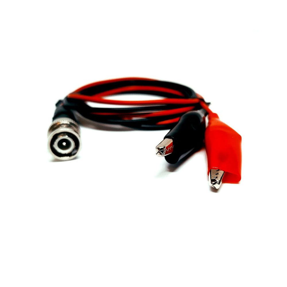 Conexión conector BNC a 2 pinzas cocodrilo 1m