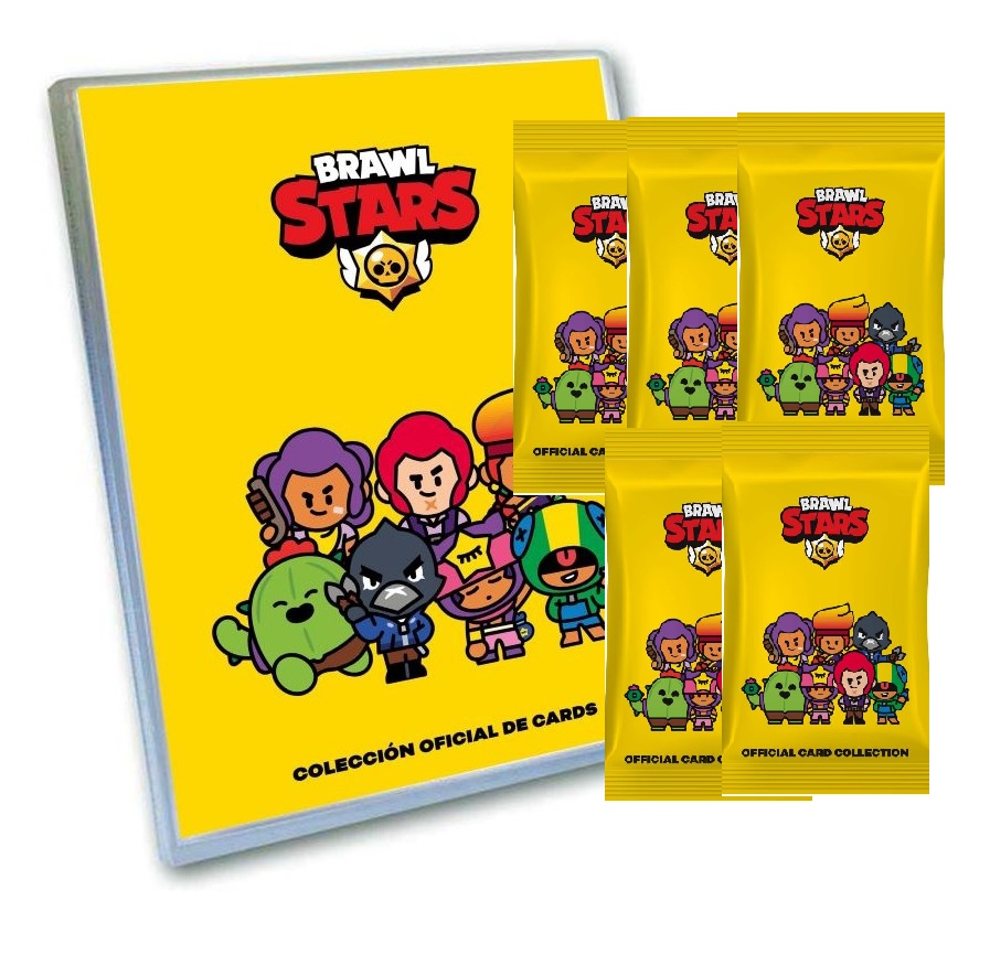 PANINI Archivador y 5 Sobres con 5 cartas por sobre Brawl Stars