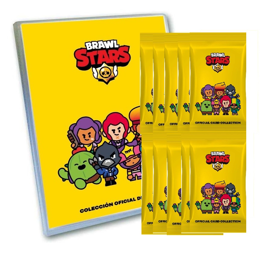 PANINI Archivador y 10 Sobres con 5 cartas por sobre Brawl Stars