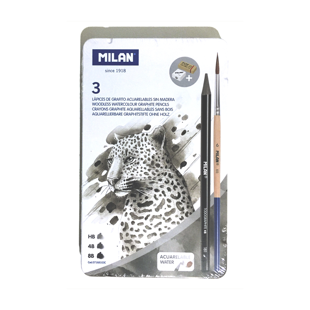 Grafitos acuarelables sin madera Milan