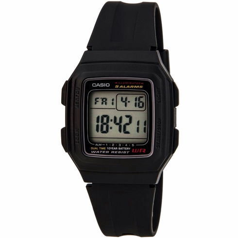 Casio Collection F-201wa-1aef Reloj De Pulsera Digital Para Unisex Negro