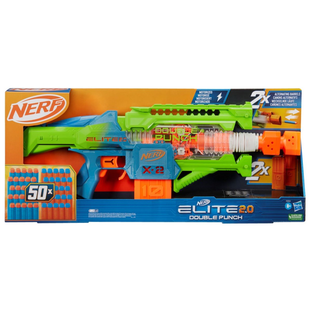 Nerf Elite 2.0 - Lanzador Double Punch 50 Dardos