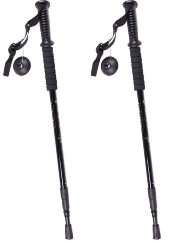 Sanda Bastones trekking aluminio negro 2uds