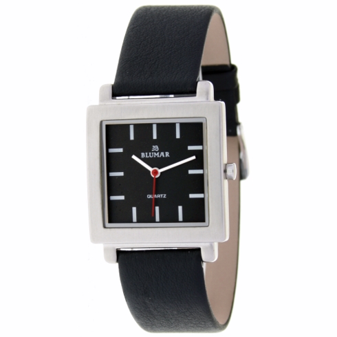 Blumar Reloj Analógico  De Caballero - Caja Cuadrada - Esfera Negra