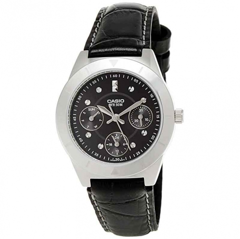 CASIO Casio  Ltp-2083l-1avdf Reloj De Pulsera Analógico Para Mujer Color Negro