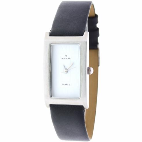 Blumar Reloj Analógico  De Mujer - Correa Negra - Esfera Blanca