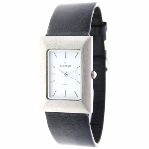 Blumar Reloj Analógico  De Mujer - Correa Negra - Caja Plana (6 Mm)