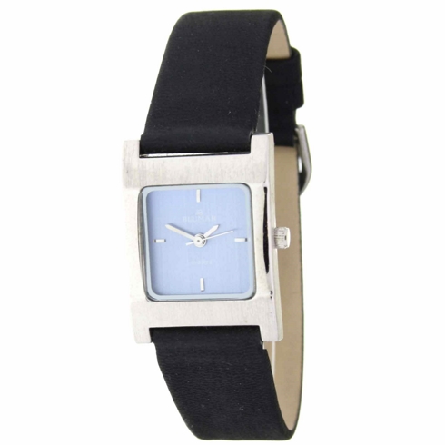 Blumar Reloj Analógico  De Mujer - Correa Negra - Esfera Azul Metalizado