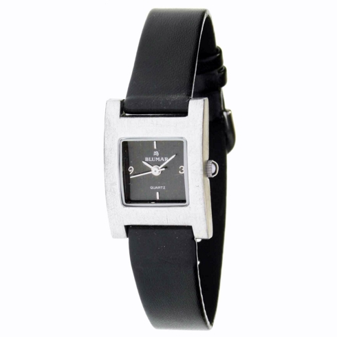 Blumar Reloj Analógico  De Mujer - Correa Negra - Esfera Negra
