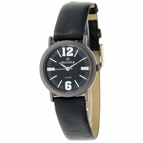 Blumar Reloj Analógico  De Mujer - Caja Redonda - Esfera Negra