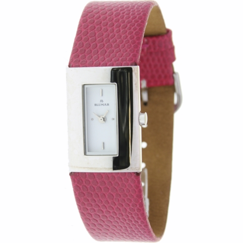 Blumar Reloj Analógico De Señora Antialérgico - Acero Correa De Piel Color Fresa