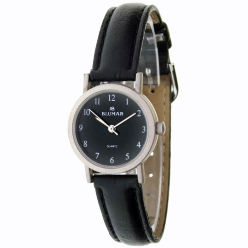 Blumar Reloj Analógico  De Mujer - Caja Redonda - Esfera Negra Con Números