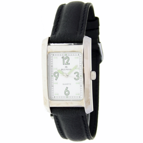 Blumar Reloj Analógico  De Mujer - Correa Negra - Números Luminiscentes