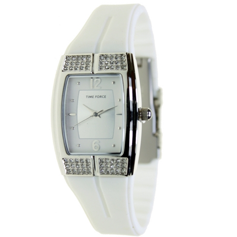 Time Force Reloj Time Force Tf3174l06 Mujer Acero Caucho Blanco