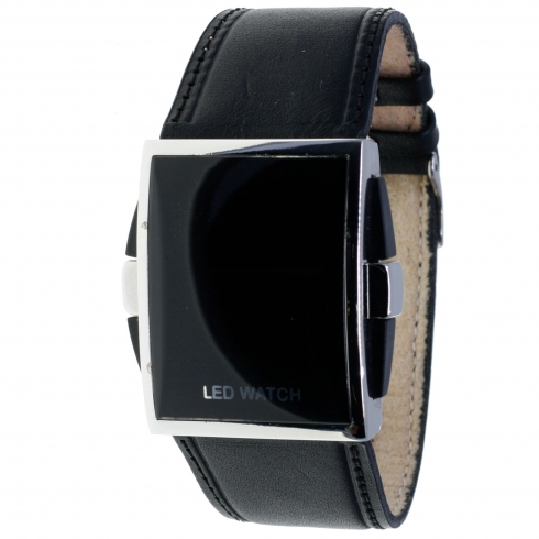 Christian Gar Reloj Digital Led Rojo Para Hombre Caja De Metal Esfera Color Negro Correa De Pi