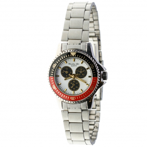 Christian Gar Reloj Christian Gar Para Mujer Cadena Acero 3 Esferas