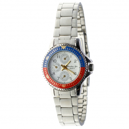 Christian Gar Reloj Christian Gar Para Mujer Cadena Acero 3 Esferas