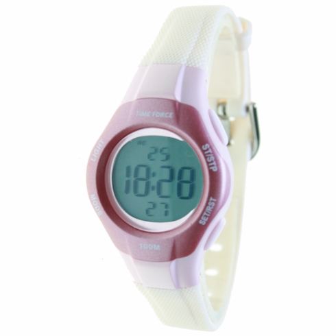 Time Force Reloj Time Force Tf3180b11-b Niña Crono Alarma 100m Correa Blanca