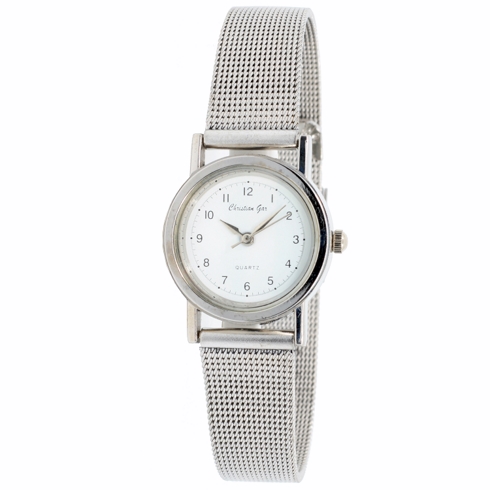 Christian Gar Reloj Christian Gar Para Mujer Correa De Malla Metalica Y Broche Regulable