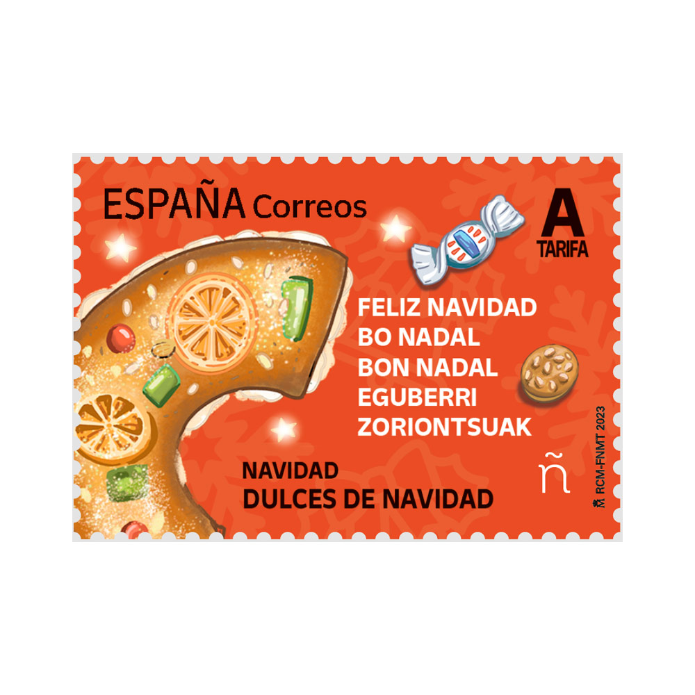 Sello Navidad 2023. Tarifa A | Dulces de Navidad | Pack de 5