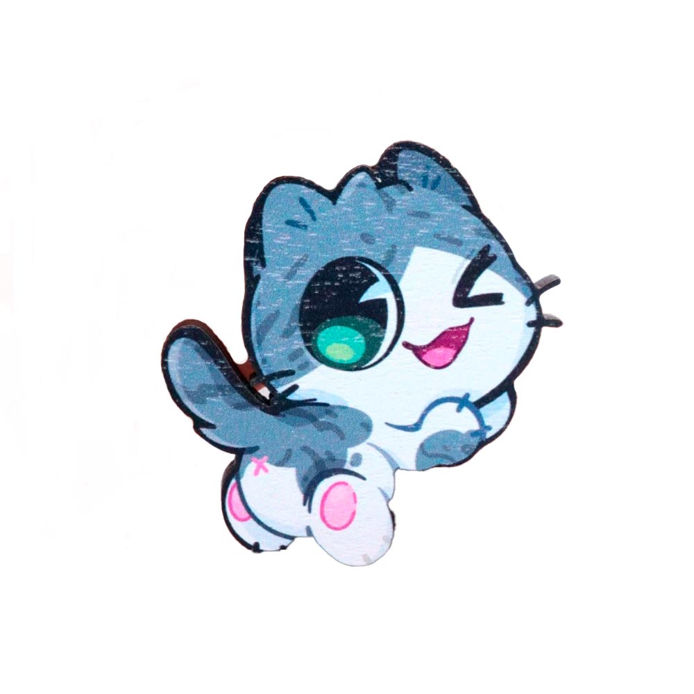 Pin Madera - Gatito Culón
